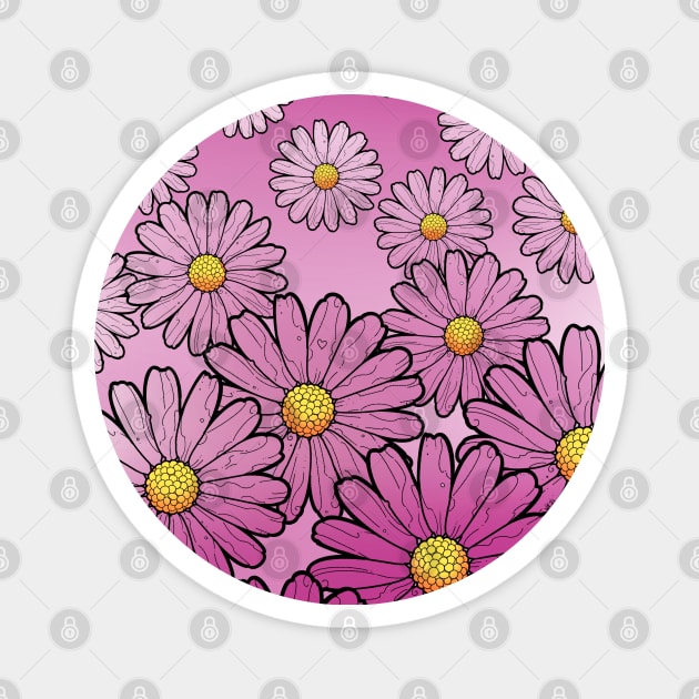 pink gerbera daisies Magnet by weilertsen